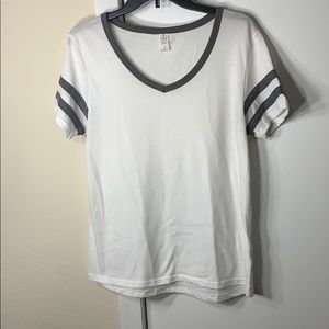 Alternative Apparel white & grey short sleeve top